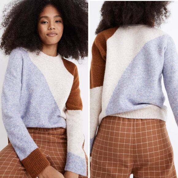 NEW Madewell Cedarbrook Pullover Sweater in‎ Colorblock, XL - Picture 1 of 16
